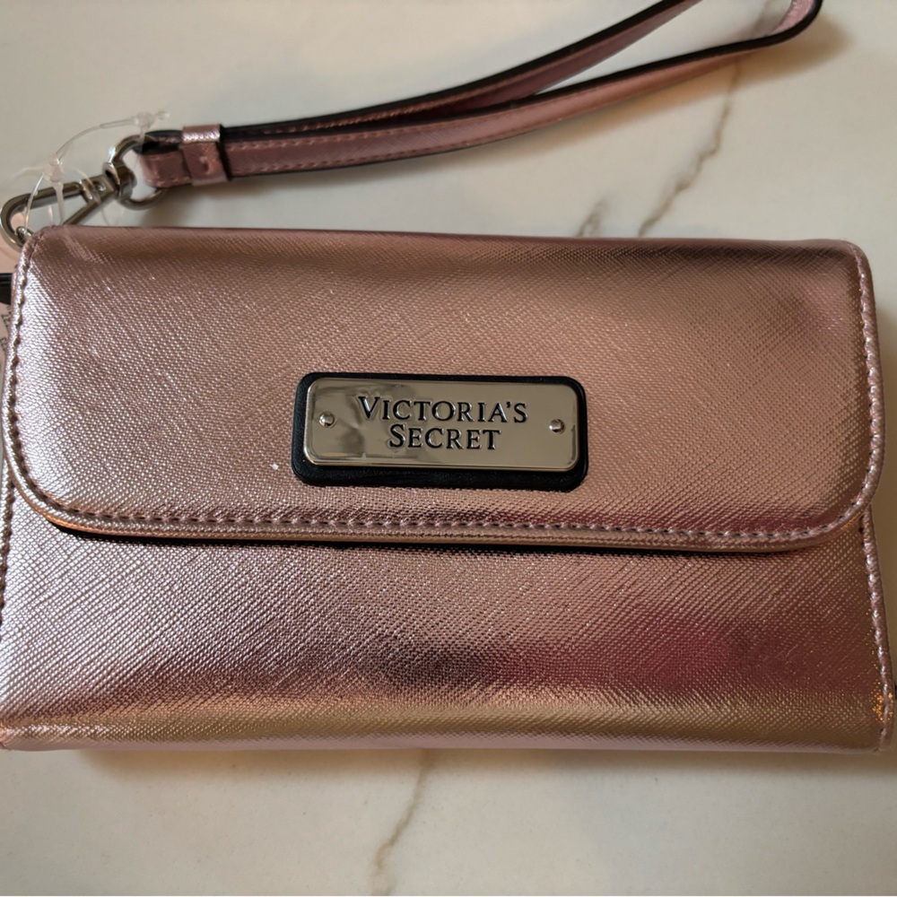 Victoria's Secret Metallic Pink Phone Wristlet